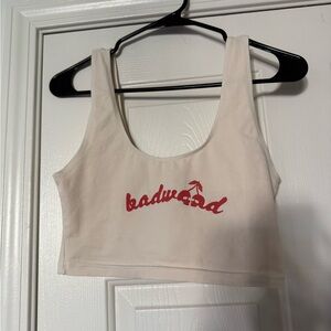 Badwood Cream Cherry Crop Top